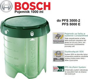 Bosch Pojemnik na farbę 1000 ml, Akcesoria systemowe do PFS 3000-2 i PFS 5000 E (1600A001GG) 2