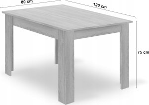Leobert Zestaw stół prostokątny 120x80 dąb sonoma + 4 krzesła MARK białe 4