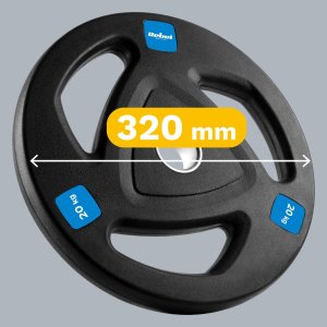 Rebel Obciążenie żeliwne gumowane 20kg, otwór olimpijski 51mm,  REBEL ACTIVE 10