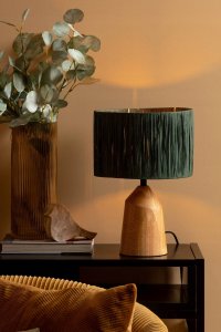 Bigbuy Home Lampa stołowa TRAPEZE z drewnianą podstawą, Ø 25 cm 4