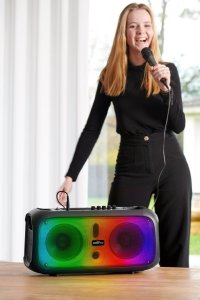 Głośnik BigBen Big Ben Głośnik Bluetooth Mikrofon Party Cube Podświetlenie LED 200W 14