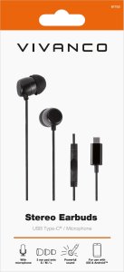 Słuchawki Vivanco headset Stereo Earbuds USB-C, black (61752) 2