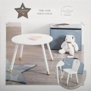 Atmosphera Biały stolik dziecięcy, okrągły - 43 cm, Ø 60 cm 10
