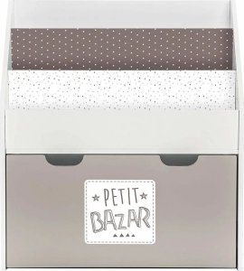 Atmosphera Regał dziecięcy z szufladą i przegródkami, 62,5 x 30 x 70 cm, biało-szary 2