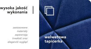 Activeshop 4Rico Krzesło skandynawskie QS-186 aksamit granatowe 13