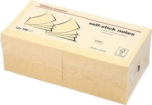Stickn Notes Q-line Stick'N gul 76x76mm 100blade 12stk/pak 2