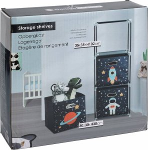 Storage Solutions Regał na zabawki z pojemnikami Misja kosmiczna, 35 x 35 x 102 cm 3
