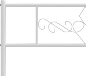 vidaXL vidaXL Metalowe łóżko z wezgłowiem, bez materaca, białe, 75x190 cm 8