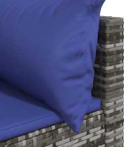 vidaXL vidaXL Narożny moduł sofy z poduszkami, szary, polirattan 6