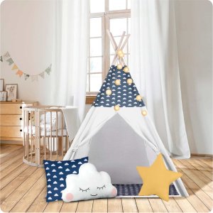 Namiot tipi dla dzieci ze światełkami Nukido - granatowy 8