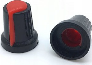 Rosfix ROSFIX 2X GAŁKA POTENCJOMETRU OŚ 6MM CZERWONA 15X17MM ERGONOMICZNA JAKOŚĆ 2