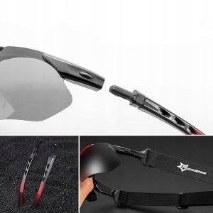 RockBros Okulary rowerowe fotochromowe z filtrem UV 400 białe 4