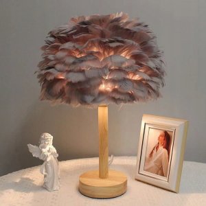 OEM Lampka nocna z piórkiem Art Deco czerwona CBDPH 5