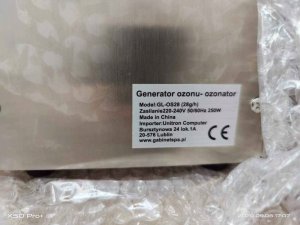 Generator ozonu GENERATOR OZONU WYTWORNICA 28g/h OZONATOR 3