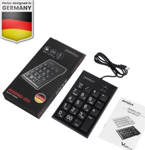 Klawiatura Perixx PERIPAD-202C, numeric keypad cable ports USB-C with 2x USB 2.0 Hub (USB-A) 2