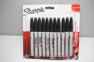 Sharpie Marker okrągła końcówka cienka 12 sztuk czarny blister 4