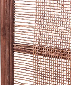 Beliani 3-panelowy składany parawan pokojowy rattanowy 134 x 180 cm ciemny VIGEVANO 3