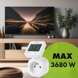 GreenBlue Miernik energii , watomierz, 16A, max. 3680W, podtrz.pamięci, GB615 E 9