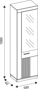 BogFran Szafka z lustrem L/P na ubrania do przedpokoju Dąb Lamele Loft MATI MI14 8