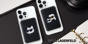 Powerbank Karl Lagerfeld Karl Lagerfeld Powerbank indukcyjny KLPB5FPGKSKCHK 15W 5000mAh czarny/black Karl&Choupette Head Pin MagSafe 5
