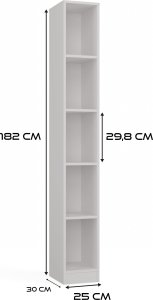 Topeshop REGAŁ R25 NA KSIĄŻKI 25CM BIAŁY 7