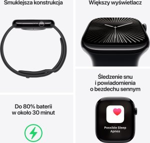 Smartwatch Apple Watch 10 GPS + Cellular 46mm Jet Black Alu M/L Czarny  (MWY43QF/A) 3