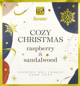 HiSkin HISKIN_SET Cozy Christmas mydło do rąk Malina i Drzewo Sandałowe 250ml + świeca Malina i Drzewo Sandałowe 150g 2