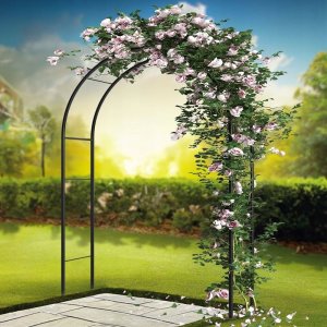 Vilde Pergola ogrodowa, metalowa, 145x235cm, czarna 2