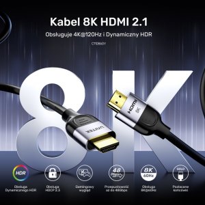 Kabel Unitek HDMI - HDMI 3m czarny (C11086GY01-3M) 8