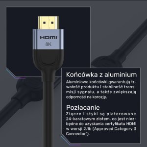 Kabel Unitek HDMI - HDMI 1.5m czarny (C11086GY01-1.5M) 7