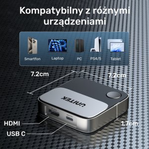 System przekazu sygnału AV Unitek Bezprzewodowy transmiter HDMI 4K 60Hz zasięg do 8m 6
