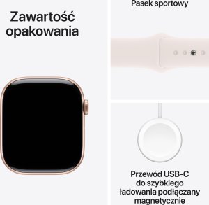 Smartwatch Apple Watch 10 GPS 46mm Rose Gold Alu M/L Różowy  (MWWU3) 9