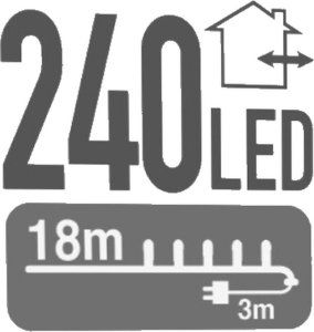 Lampki choinkowe Koopman Lampki choinkowe łańcuch świetlny 240 LED timer ciepły biały 2