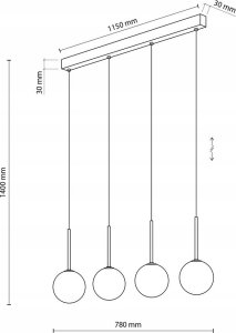 Lampa wisząca TKKRYWULT TK Lighting Martin 4503 lampa wisząca zwis 4x6W G9 czarna/biała 7