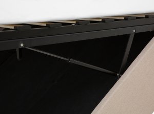 Beliani Łóżko z pojemnikiem tapicerowane 160 x 200 cm beżowe DINAN 7