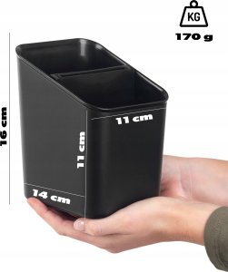 Kadax KADAX Ociekacz Na sztućce Szuszarka Organizer Pojemnik Plastikowy Czarny 3