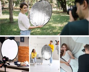 Kf Blenda Fotograficzna z Uchwytem 5w1 Okrągła 110cm DYFUZOR Plener Studio K&F / KF18.0006 6