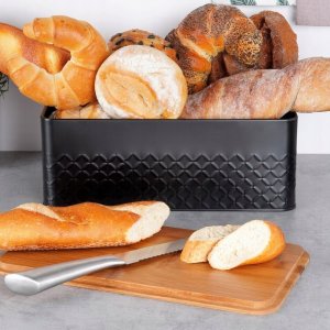 Chlebak Vilde Chlebak na Pieczywo Chleb z Deską Czarny Metalowy VILDE 33,5x18,5x12,5 cm 5