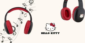 Słuchawki HelloKitty Hello Kitty słuchawki nauszne Bluetooth HKBHA1BKHLMK czarny/black Metal Logo 9