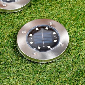 Vilde Lampki Ogrodowe Solarne LED Stalowe Wbijane VILDE 11,5 cm 12 szt. 9