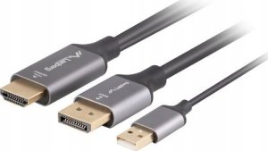 Lanberg Kabel adapter Lanberg HDMI (M) -> Displayport (M) 1,8M 4K czarny 2