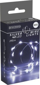 Koopman Lampki druciki na baterie girlanda 40 led zimny biały 5