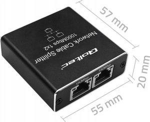Qoltec Rozdzielacz Splitter mini SWITCH 1x2 port RJ45 | 1000Mbps | USB-C| Aluminium 2