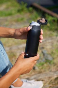 Emsa Emsa TRAVEL MUG light thermal mug (black (matt), 0.4 liters, flip lid) 12