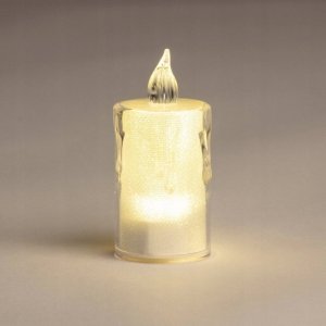 Christmas Gifts ŚWIECA DEKORACYJNA 3,5x8CM ZDOBIONA LED 3