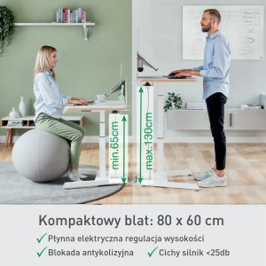 Leitz Biurko Ergo Białe 60 x 80 cm 4