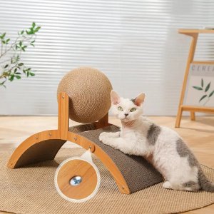 SHOPUJ.PL DREWNIANY DRAPAK DLA KOTA KULA 2 W 1 ZABAWKA DRAPAK SKROBAK 3