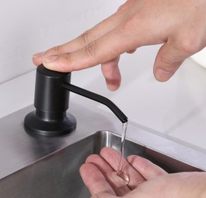 Dozownik do mydła SHOPUJ.PL GRAFITOWY DOZOWNIK MYDŁA PŁYNU DO MYCIA NACZYŃ Z RURKĄ PRZEDŁUŻKĄ WYSOKI 5