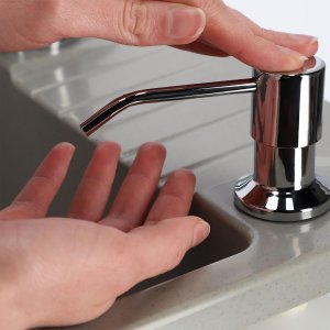 Dozownik do mydła SHOPUJ.PL DOZOWNIK SREBRNY MYDŁA PŁYNU DO MYCIA NACZYŃ DO ZLEWU 500 ML 5
