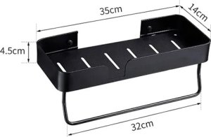 SHOPUJ.PL PÓŁKA ŁAZIENKOWA METALOWA CZARNA PROSTOKĄTNA 3